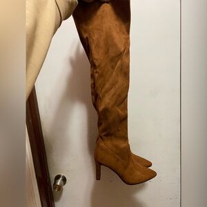 Brown Suede Over-the-Knee Boots